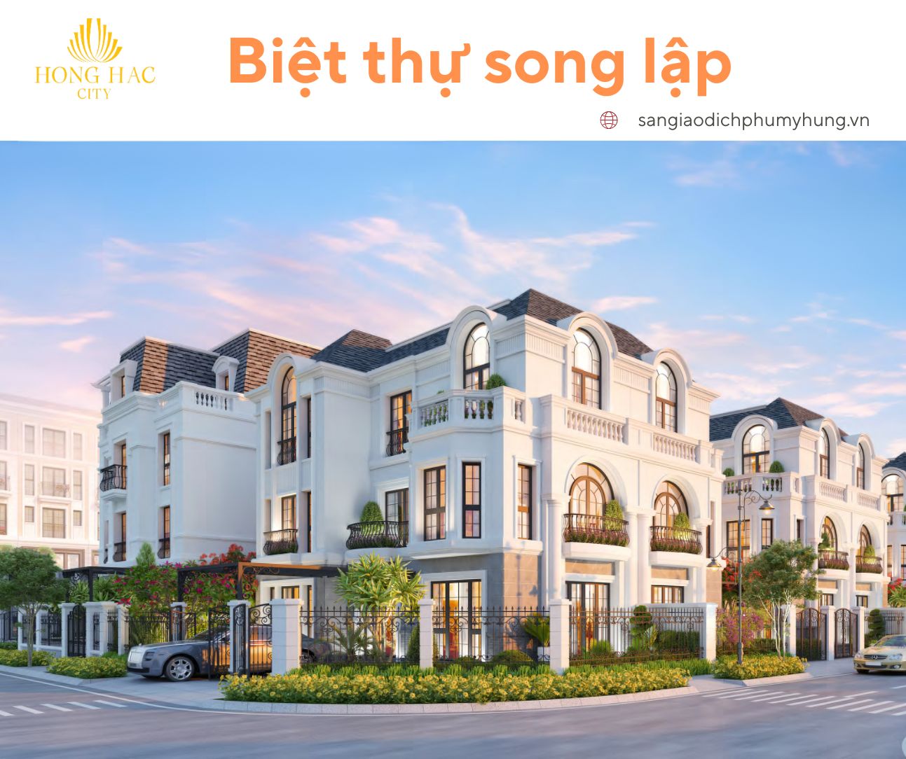 Biệt thự song lập hồng hạc phú mỹ hưng